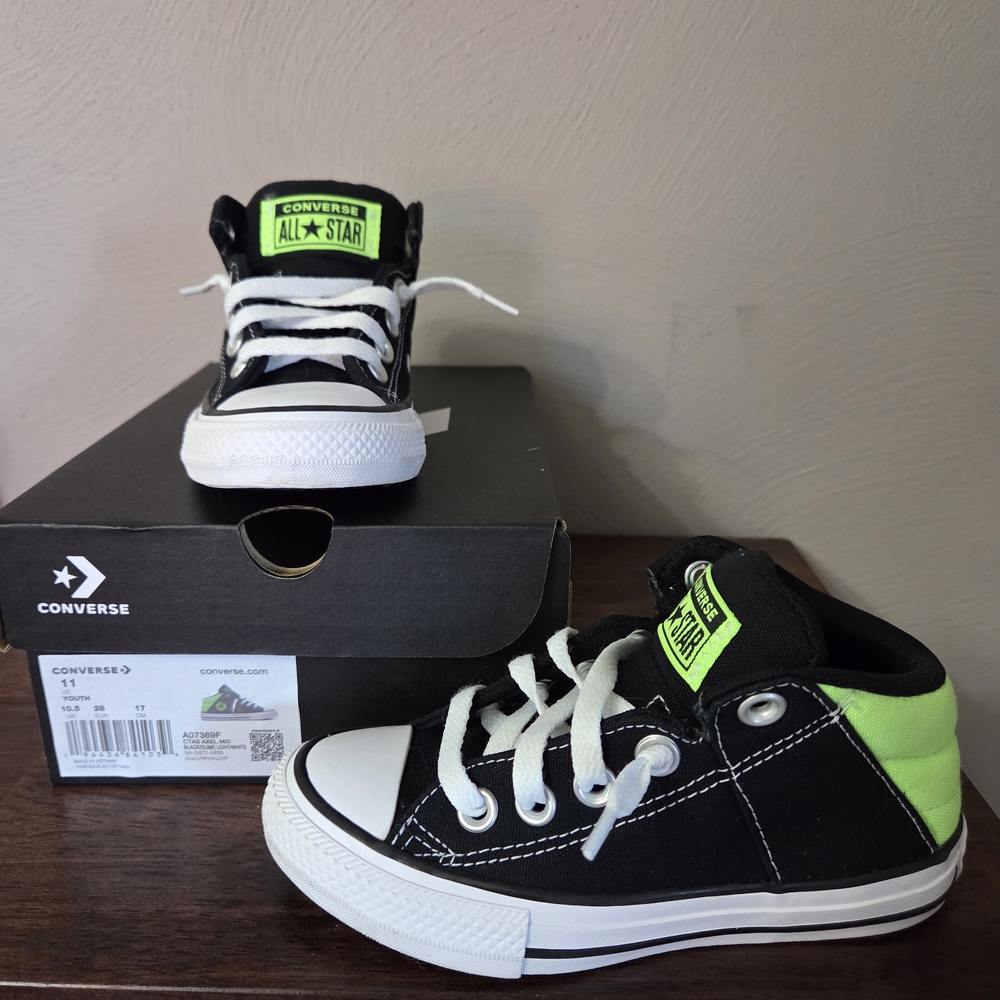 Converse Kids' Black and Green All Star Shoes